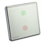 کلید دو پل فراهوش رنگ سفید با قاب نقره ای