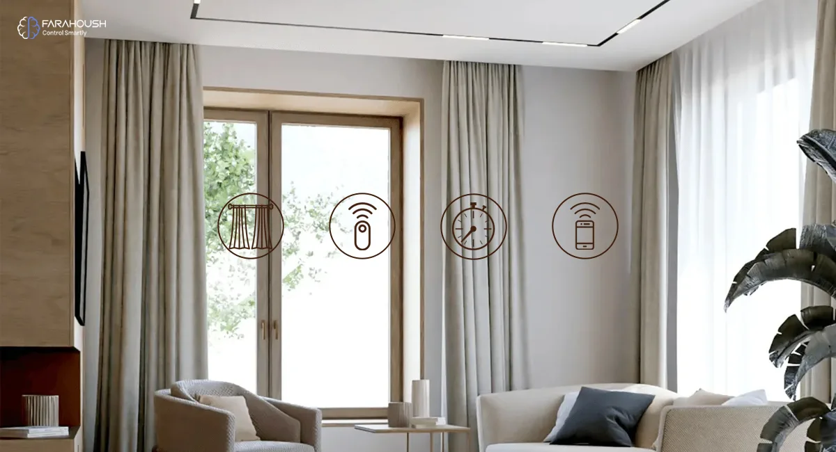 نصب و راه‌اندازی پرده‌های برقی هوشمند با فراهوش